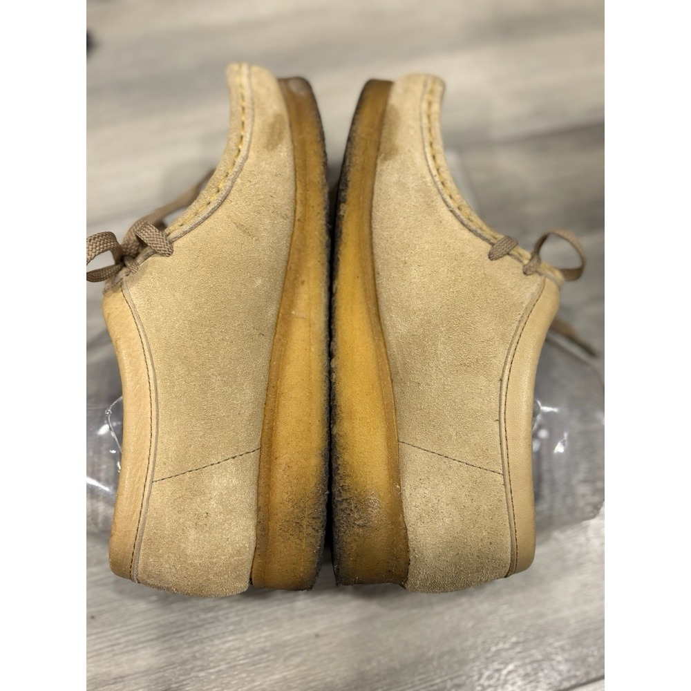 Clarks Originals Shoes Wm 7M Wallabee Tan Suede Moccasin Laofers Lace Boho - Picture 8 of 11